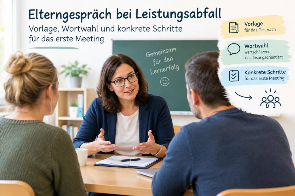 Elterngespräch bei leistungsabfall: vorlage, wortwahl und konkrete schritte für das erste meeting