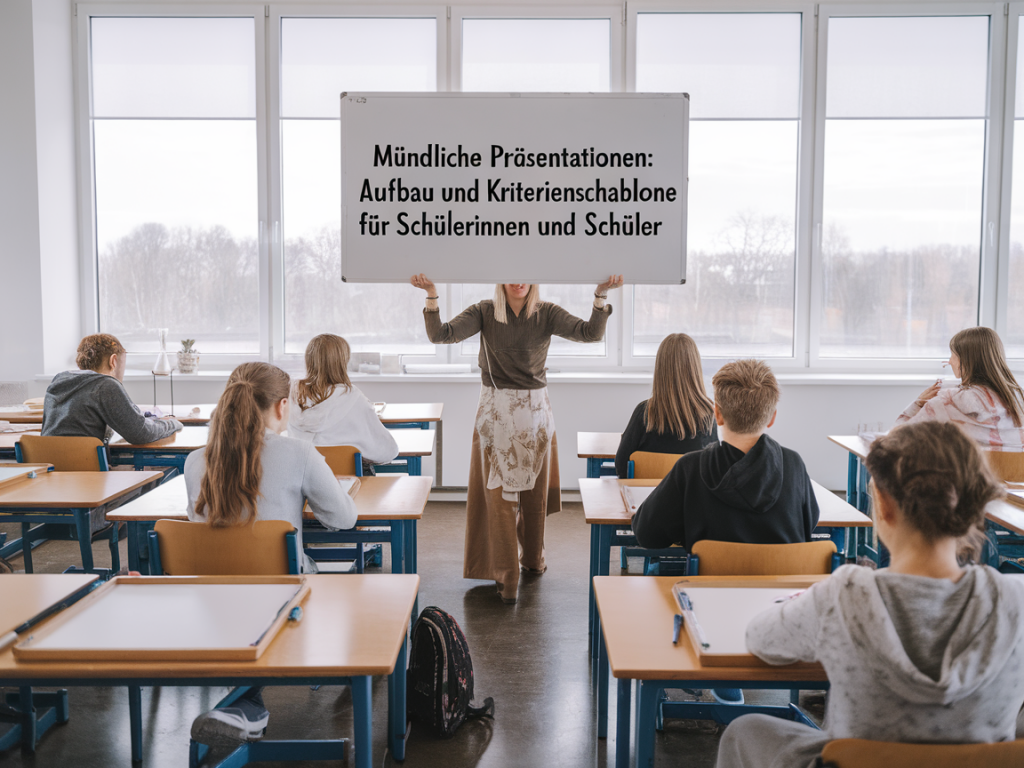 Mündliche präsentationen trainieren: aufbau und kriterienschablone für schülerinnen und schüler