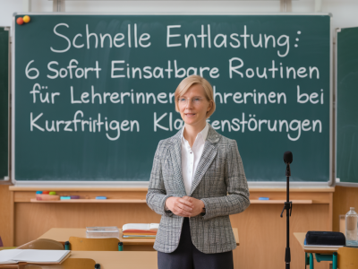 Schnelle entlastung: 6 sofort einsatzbare routinen für lehrerinnen bei kurzfristigen klassenstörungen